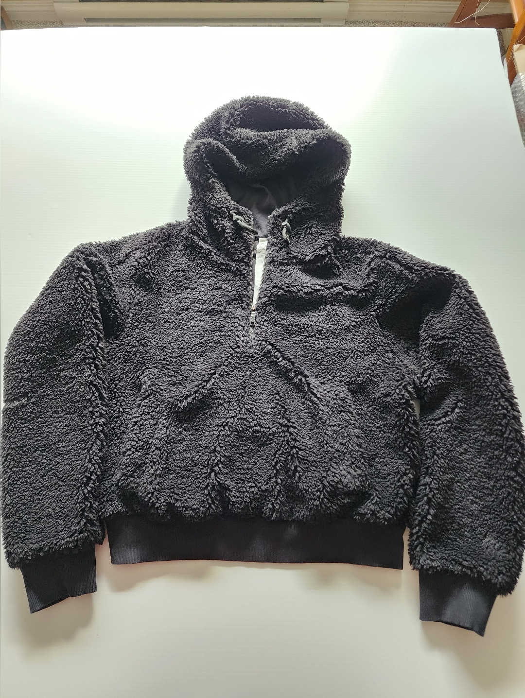 Lululemon Nwot Textured Fleece Half Zip Hoodie - Black- Size 6